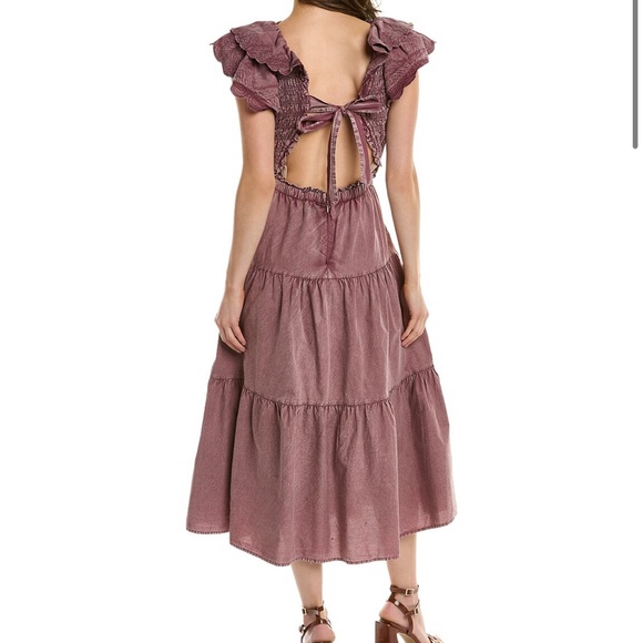 NWT SEA NY Heidi Heart Quilt Flutter Midi Dress Size 10 - Picture 2 of 7